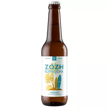 Напиток Zozh kombucha Гибискус 0,33 литра, стекло, без газа, 12 шт. в уп.