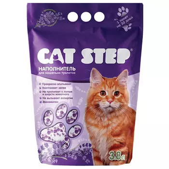 Наполнитель для кошачьих туалетов Cat Step Лаванда гелевый 3,8 Литра