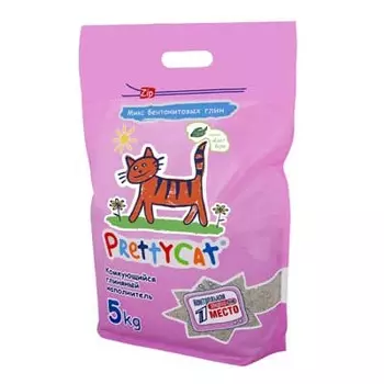 Наполнитель для кошачьих туалетов PrettyCat комкующийся Euro Mix аромат Алоэ вера 5 кг
