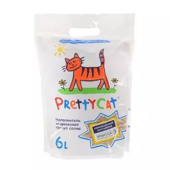 Наполнитель для кошачьих туалетов PrettyCat Wood Granules впитывающий древесный 6 л