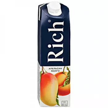 Нектар Rich апельсин-манго 1 литр, 12 шт. в уп.