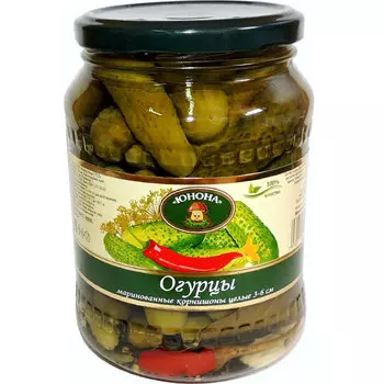 Огурцы маринованные 3-6 см Юнона 700 гр