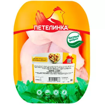 Окорочок Петелинка цыплёнка бройлера с кожей охлаждённый 0,7-1,2 кг