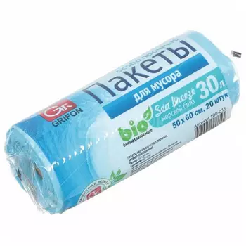 Пакеты для мусора GRIFON биоразлагаемые с ароматом морского бриза 30 л. (30шт.)