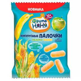 Палочки ФрутоНяня кукурузные яблоко-банан 20 гр