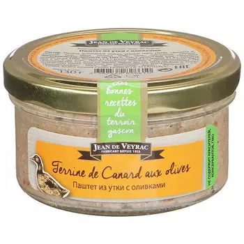 Паштет Jean de Veyrac из утки с оливками 130 гр