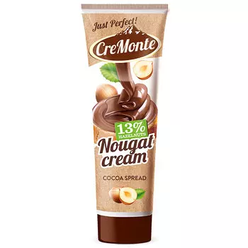 Паста ореховая с добавлением какао 13% орехов CreMonte 350 гр