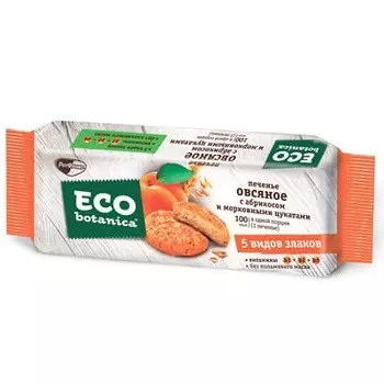 Печенье овсяное Eco Botanica с абрикосом и морковными цукатами 280 гр