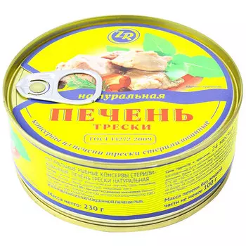 Печень трески Золотистая рыбка 230 гр