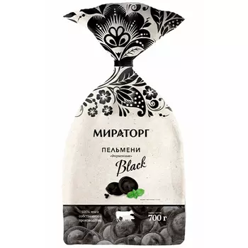 Пельмени Мираторг Фирменные Black со свининой и говядиной заморож 700 гр
