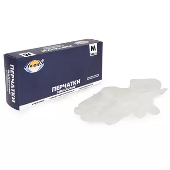 Перчатки Aviora виниловые неопудренные размер М 100 шт