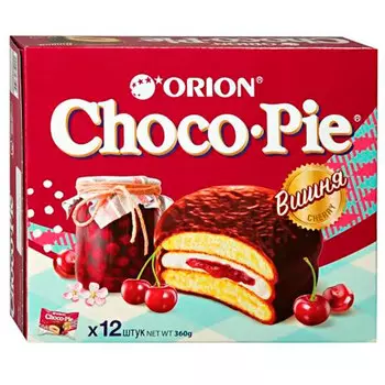 Пирожное Чоко Пай ORION Вишня 12шт 360 гр