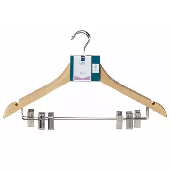 Плечики-вешалка Metro professional деревянные с металлическими зажимами 44,5 см 3 шт