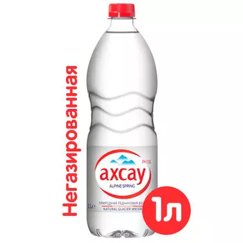Природная ледниковая вода Ахсау 1 литр, без газа, пэт, 6 шт. в уп.
