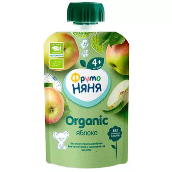 Пюре фруктовое ФрутоНяня яблочное натуральное с 4месяцев 90 гр