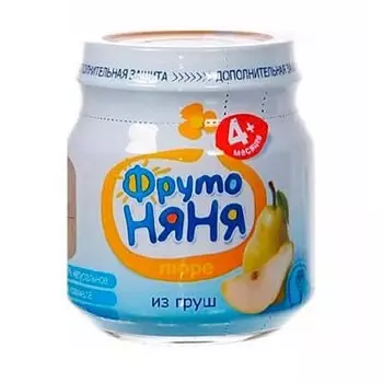 Пюре ФрутоНяня грушевое 100 гр 12шт. в упаковке