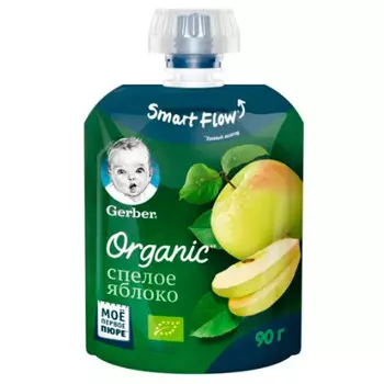 Пюре Gerber Organic фруктовое спелое яблоко с 4 месяцев 90 гр