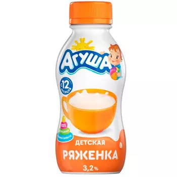 Ряженка Агуша с 12 месяцев 3,2% БЗМЖ 180 гр