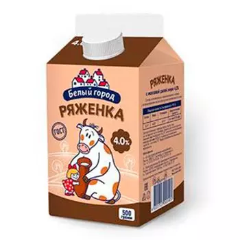 Ряженка Белый город 4% БЗМЖ 0,5 л