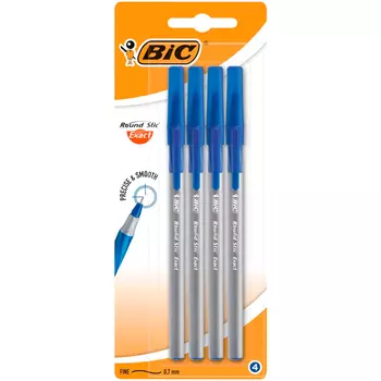 Ручки шариковые BIC Round Stic Exact синие 4 шт