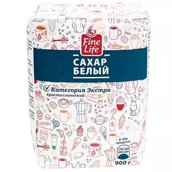 Сахар Fine Life экстра кристаллический белый 900 гр