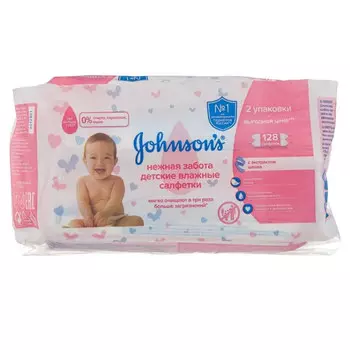 Салфетки Johnson's Baby нежная забота (128шт)