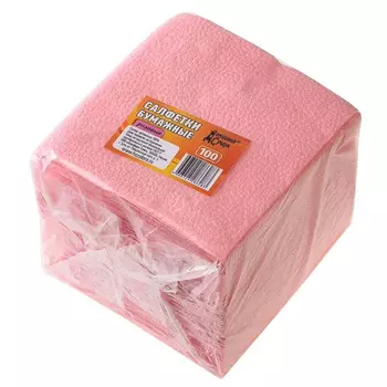 Салфетки розовые Домашний Сундук 24x24 см 100 шт