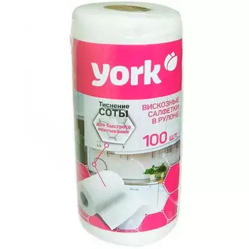 Салфетки вискозные в рулоне York 100 шт