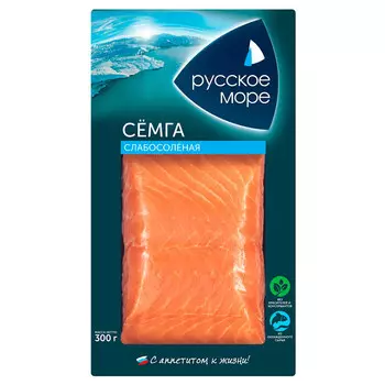 Семга Русское Море слабосоленая филе кусок 300 гр