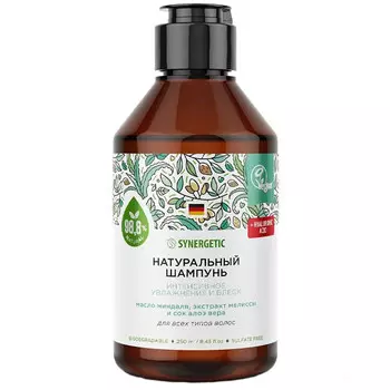 Шампунь Synergetic Интенсивное увлажнение и блеск бессульфатный 250 мл
