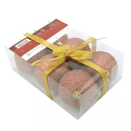 Шары однотонные красные с блёсками Tarrington House 60 мм / 6 шт.