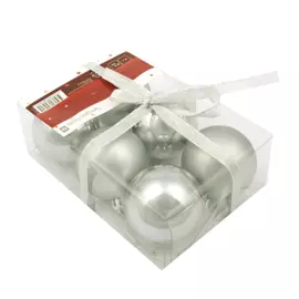 Шары однотонные серебро Tarrington House 60 мм / 6 шт.