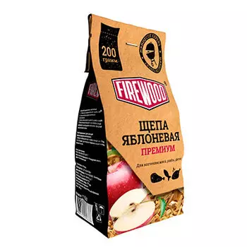 Щепа Firewood яблоневая премиум для копчения 200 гр