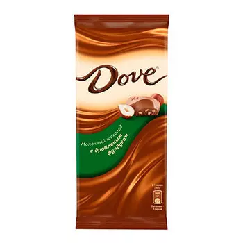 Шоколад Dove молочный с дробленным фундуком 90 гр
