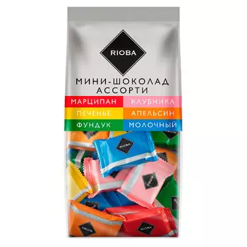 Шоколад Rioba мини ассорти 6 вкусов 800 гр