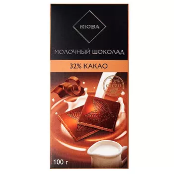 Шоколад Rioba молочный 32% какао 100 гр