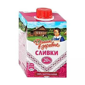 Сливки Домик в деревне 20% БЗМЖ 200 гр