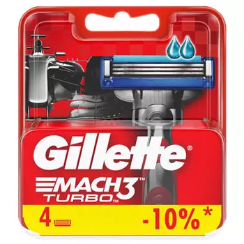Сменная касета Gillette Mach3 Turbo 4 шт
