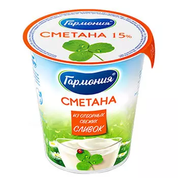Сметана Гармония БЗМЖ 15% 315 гр