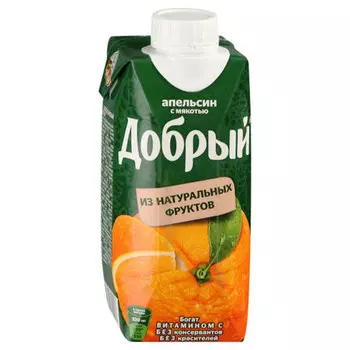 Сок Добрый апельсин 0,33 литра 24 шт. в уп.
