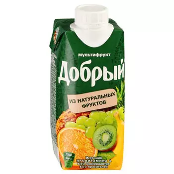 Сок Добрый мультифрукт 0,33 литра 24 шт. в уп.