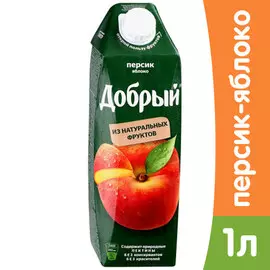 Нектар Добрый персик,яблоко 1 литр