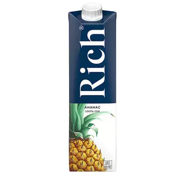 Сок Rich ананас 1 литр, 12 шт. в уп.