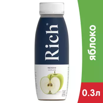 Сок Rich яблоко 0.3 литра, пэт, 12 шт. в уп.