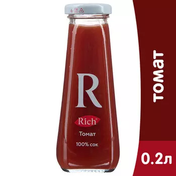 Сок Rich томат 0.2 литра, стекло, 12 шт. в уп.