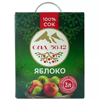 Сок Сад 5642 яблочный 3 литра