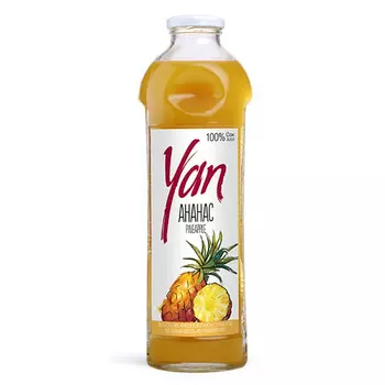 Сок YAN ананасовый 0.93 литра, стекло, 6 шт. в уп.