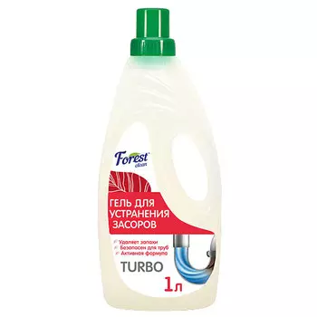 Средство для чистки труб Forest clean Turbo от засоров 1 л