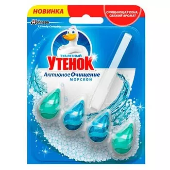 Средство для чистки Туалетный утенок блок с подвеской морской 38,6 гр