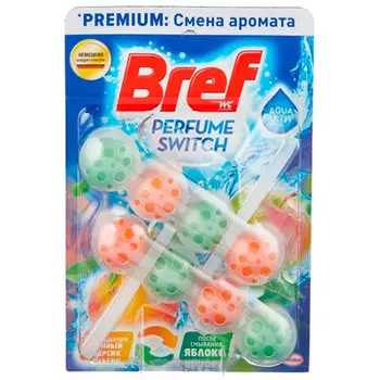 Средство для чистки унитаза Bref Aqua Aktiv блок персик-яблоко 2х50 гр